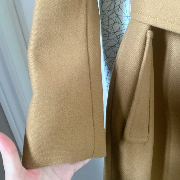 NWT ZARA Premium Quality Camel Long Belted Wool-Blend TCoat - Picture 3 of 8